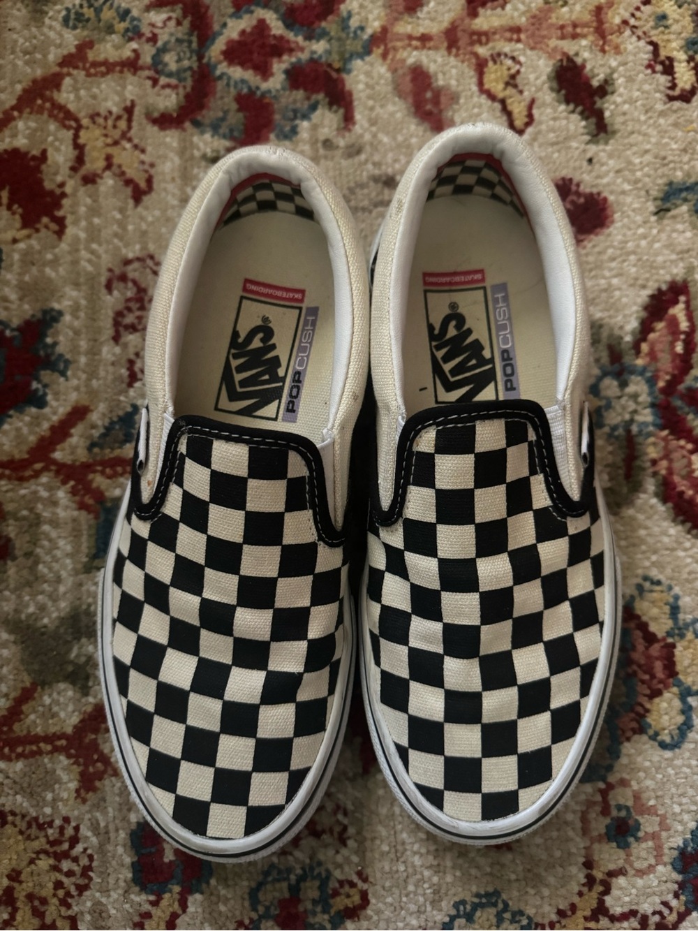 Vans Checkerboard Slip-On Sneakers - Black & White